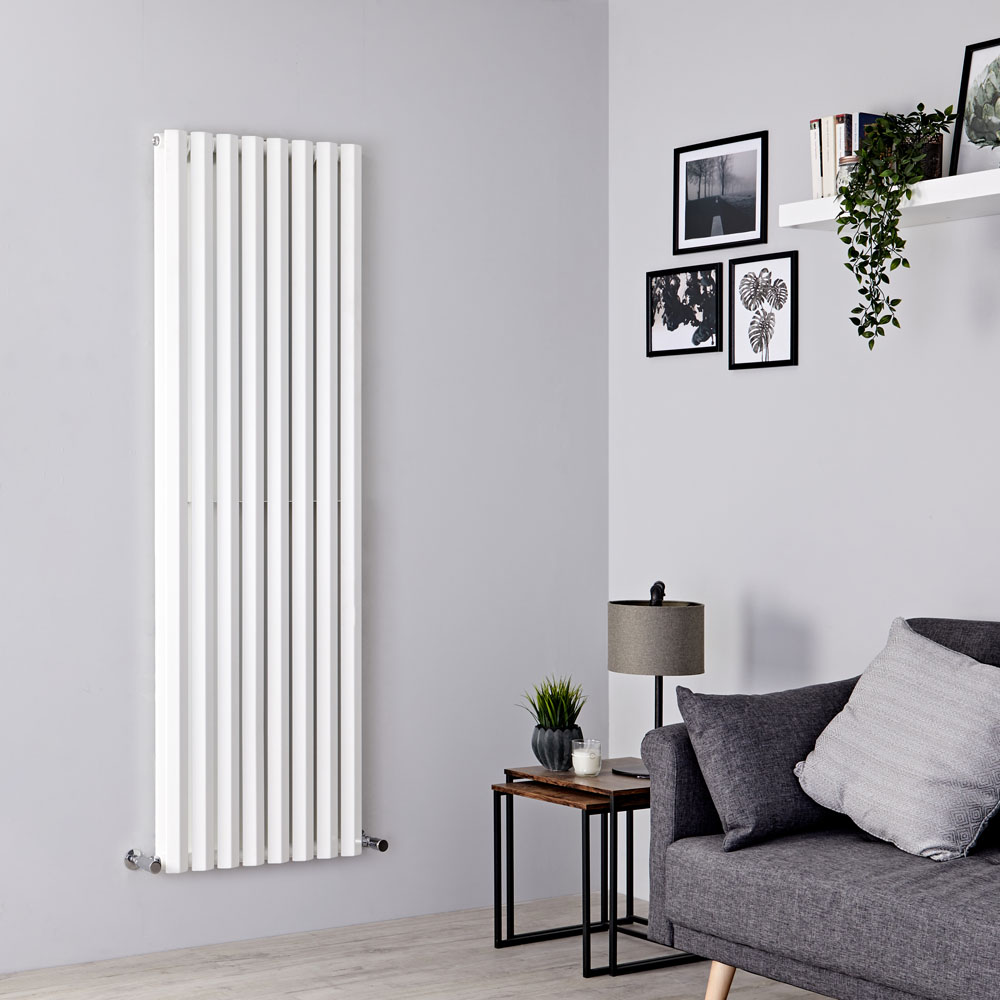 Milano Viti - White Vertical Diamond Double Panel Designer Radiator 1780mm x 560mm