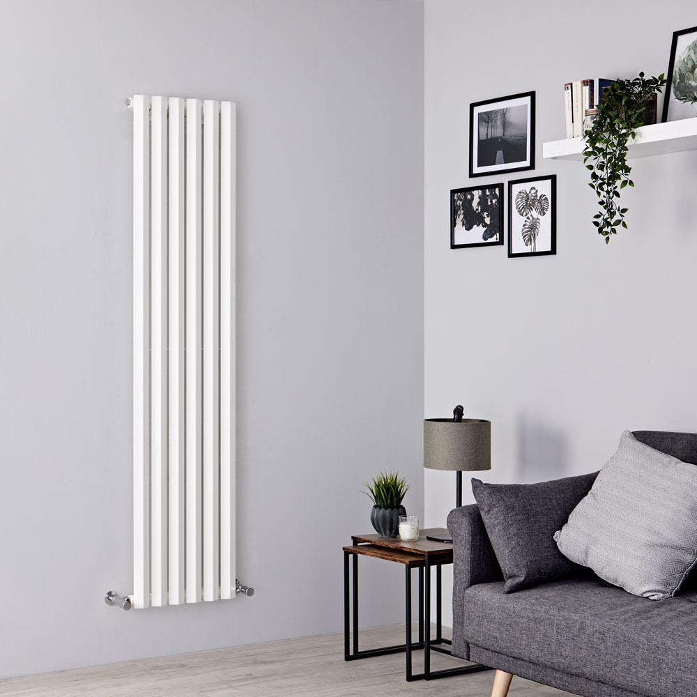 Milano Viti - White Vertical Diamond Panel Designer Radiator 1780mm x 420mm