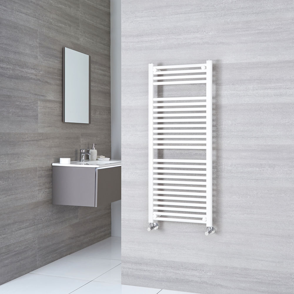 Sterling - Premium White Flat Heated Towel Rail 1200mm x 500mm