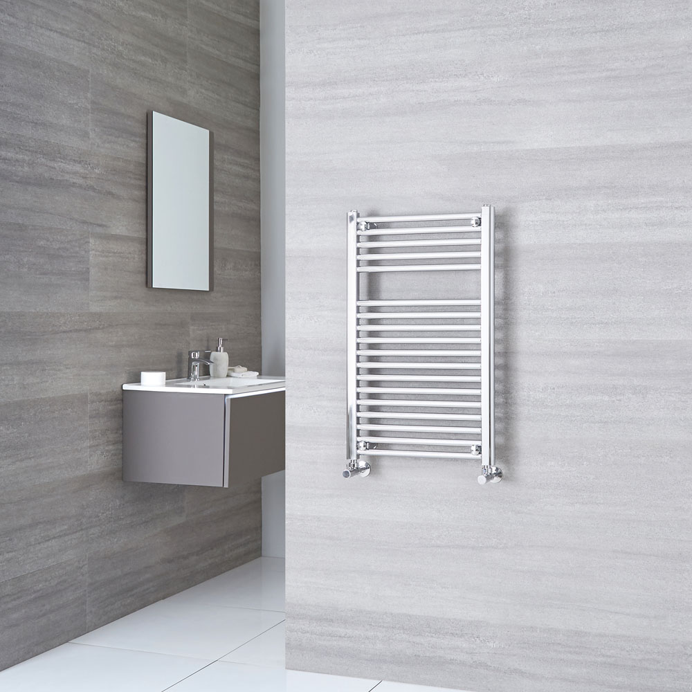 Sterling - Premium Chrome Flat Heated Towel Rail Radiator 800mm x 500mm
