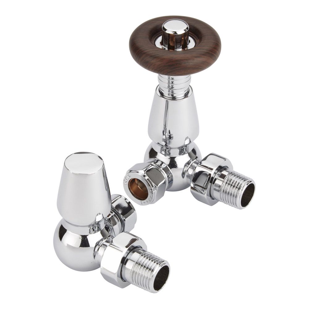Milano Windsor - Traditional Thermostatic Corner Radiator Valves Chrome (Pair)