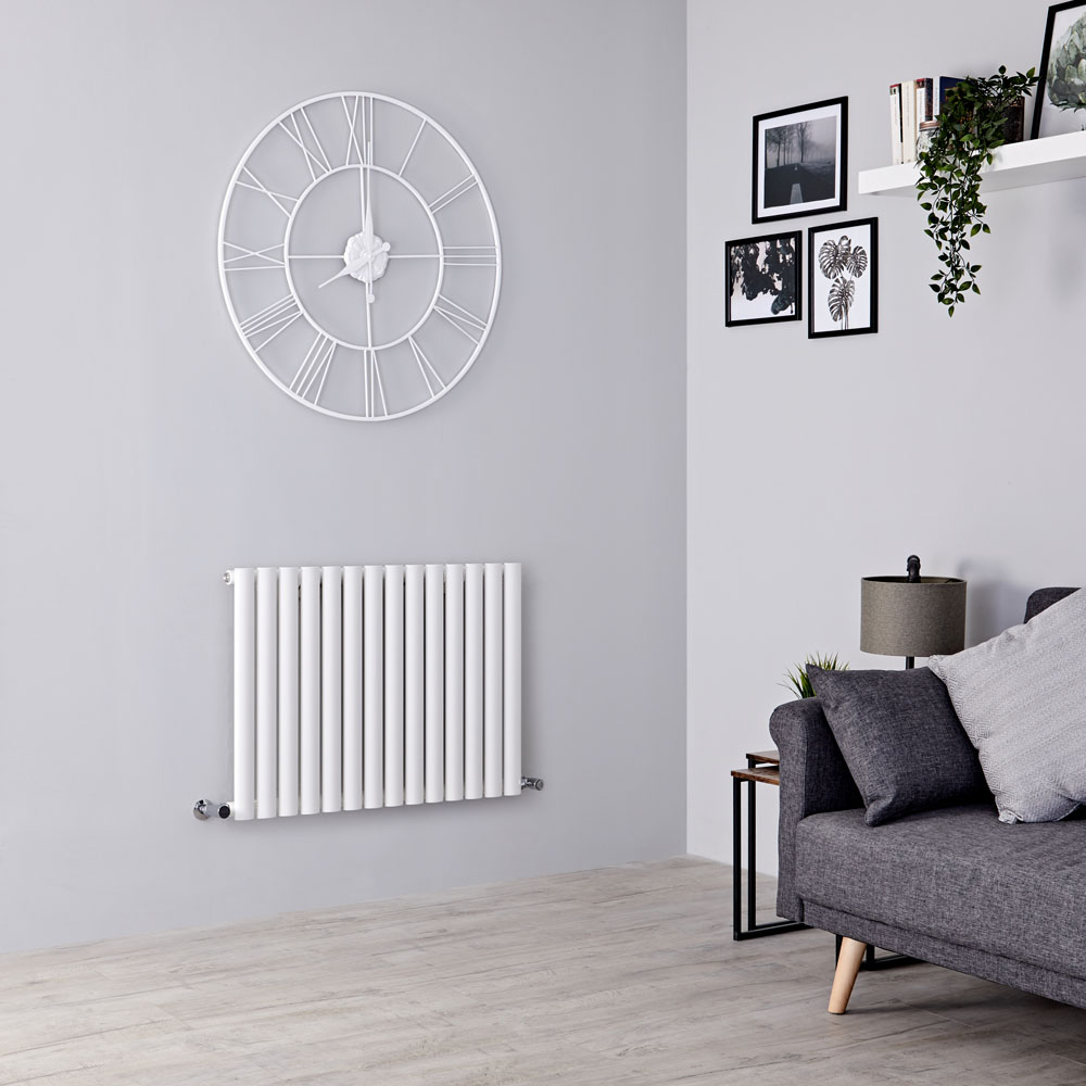 Milano Aruba Aiko - Modern White Horizontal Designer Radiator 600mm x 834mm (Single Panel)