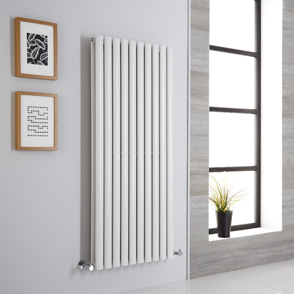 Milano Aruba - Modern White Vertical Designer Radiator 1400mm x 590mm (Double Panel)