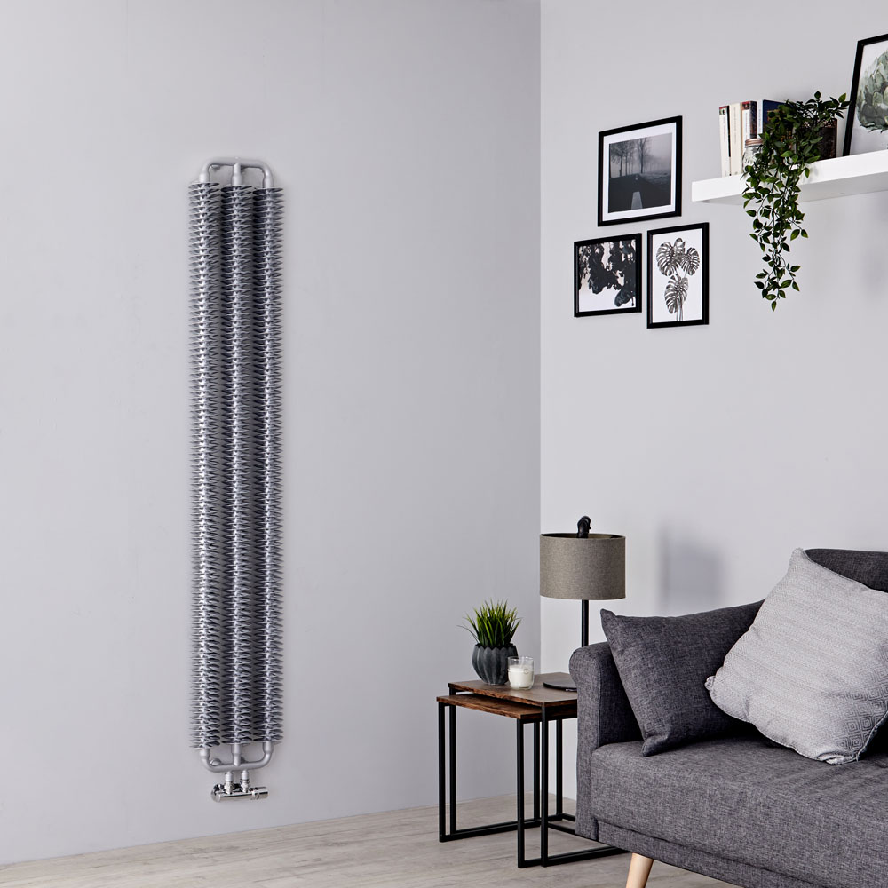 Terma Ribbon - Silver Matt Vertical Designer Radiator 1720mm x 290mm