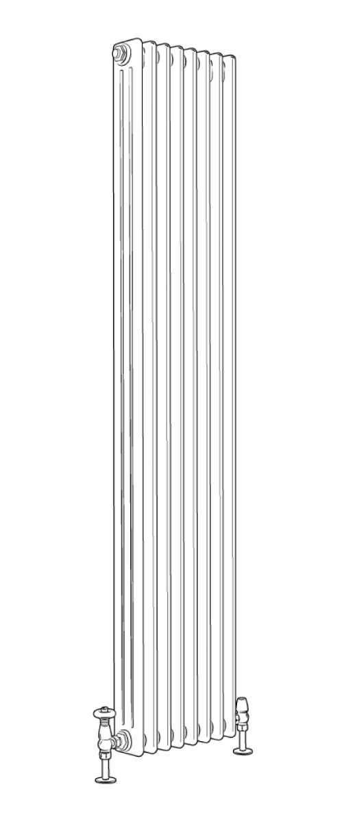 Line drawing of vertical windsor radiator