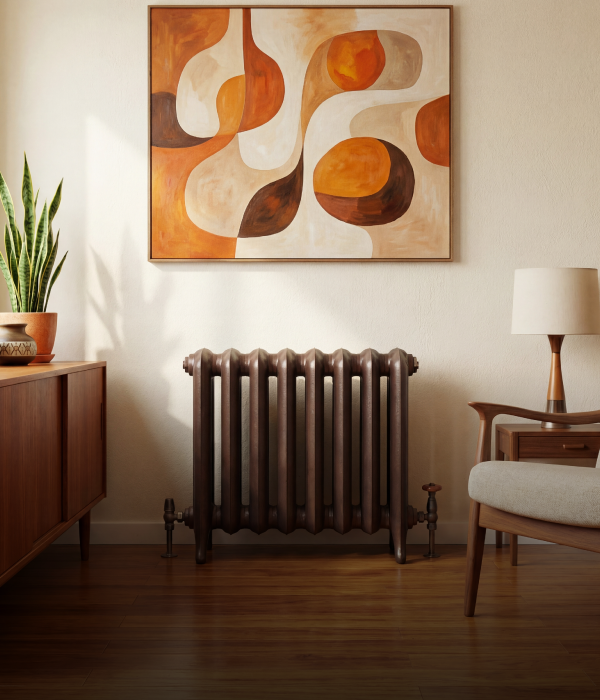 Traditional cast iron radiator with period detailing