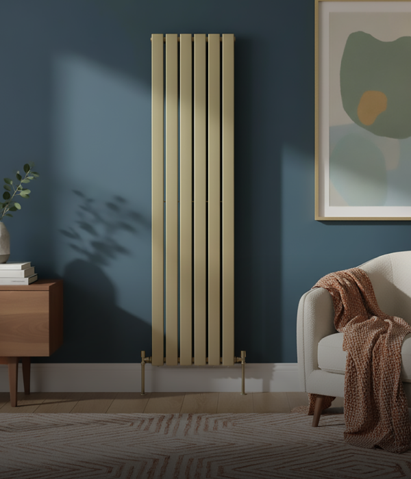 Contemporary designer radiator in a modern interior